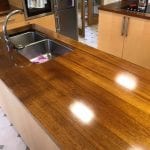 Re-polished kitchen worktops